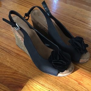 Black wedges size 10